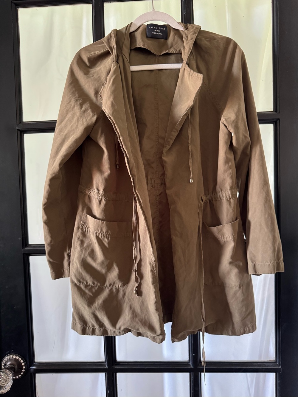 Love Tree Women's Olive Green Hooded Jacket
